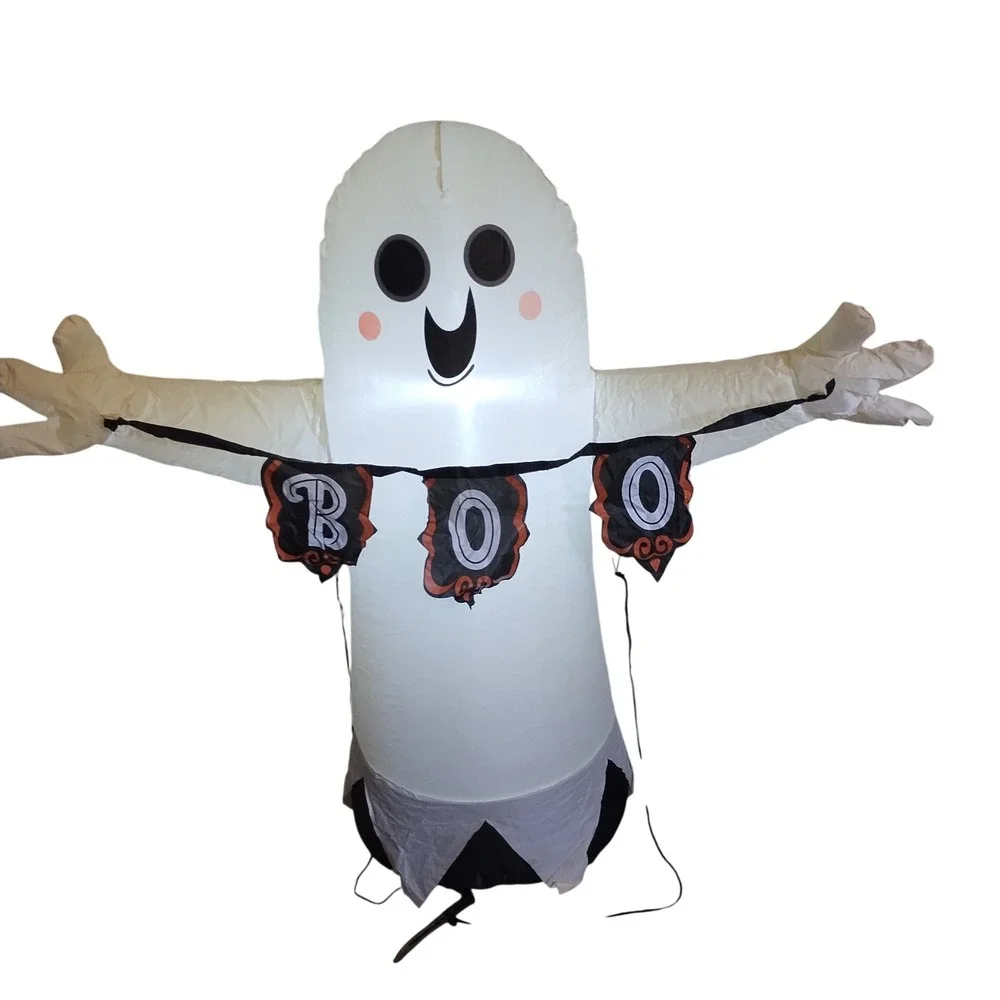 Hyde and EEK Boutique Halloween Inflatable LED Ghost 3.5ft Boo Banner Light Up